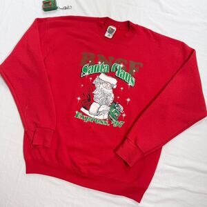 Vintage Christmas Santa Train Sweatshirt BNSF Railway - L